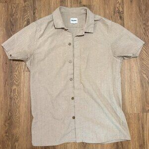 Rhythm Tan Striped Camp Collar Shirt